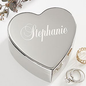 Beautiful Reflections Personalized Silver Heart Keepsake Box - 41267