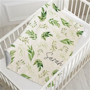 Botanical Baby Personalized 30x40 Quilted Baby Blanket - 41270-SQ