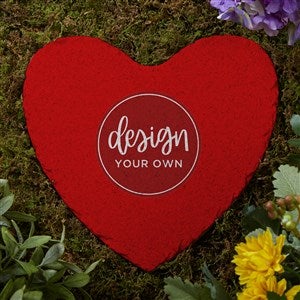 Design Your Own Personalized Heart Garden Stone - Red - 41307-R