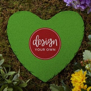 Design Your Own Personalized Heart Garden Stone - Green - 41307-G