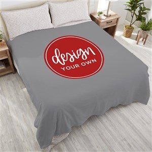Design Your Own Personalized 90x90 Plush Queen Fleece Blanket- Grey - 41311-GR