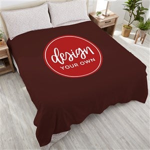 Design Your Own Personalized 90x90 Plush Queen Fleece Blanket- Brown - 41311-BR