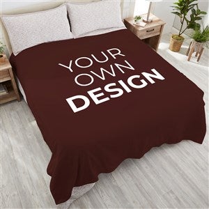 Design Your Own Personalized Plush Queen Fleece Blanket - Brown - 41311-BR
