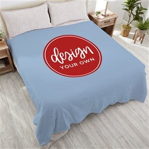 Design Your Own Personalized 90x90 Plush Queen Fleece Blanket- Slate Blue - 41311-SB
