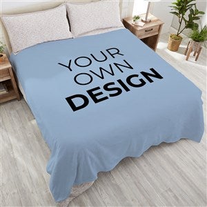 Design Your Own Personalized Plush Queen Fleece Blanket - Slate Blue - 41311-SB