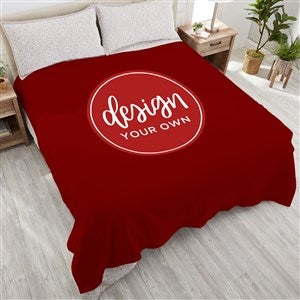 Design Your Own Personalized 90x90 Plush Queen Fleece Blanket- Burgundy - 41311-BU