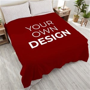 Design Your Own Personalized Plush Queen Fleece Blanket - Burgundy - 41311-BU