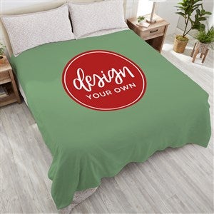 Design Your Own Personalized 90x90 Plush Queen Fleece Blanket- Sage Green - 41311-SG