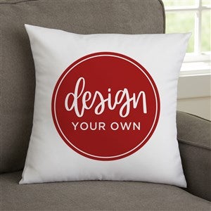 Design Your Own Personalized 14" Velvet Throw Pillow- White - 41314-W