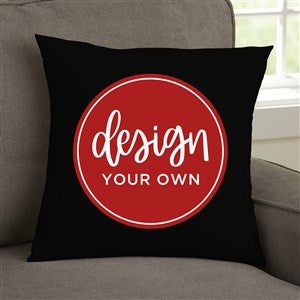 Design Your Own Personalized 14" Velvet Throw Pillow- Black - 41314-BL