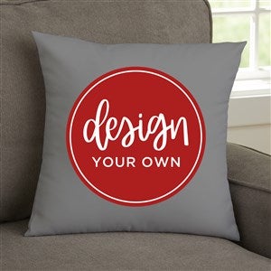Design Your Own Personalized 14" Velvet Throw Pillow- Grey - 41314-GR