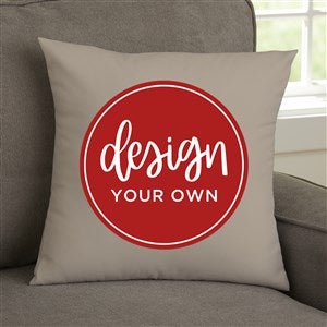 Design Your Own Personalized 14" Velvet Throw Pillow- Tan - 41314-T