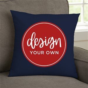 Design Your Own Personalized 14" Velvet Throw Pillow- Navy Blue - 41314-NB