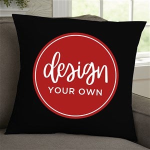 Design Your Own Personalized 18" Velvet Throw Pillow- Black - 41316-BL