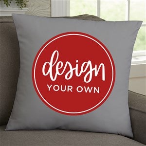 Design Your Own Personalized 18" Velvet Throw Pillow- Grey - 41316-GR