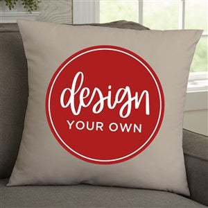 Design Your Own Personalized 18" Velvet Throw Pillow- Tan - 41316-T
