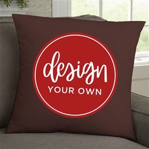 Design Your Own Personalized 18" Velvet Throw Pillow- Brown - 41316-BR