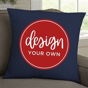 Design Your Own Personalized 18" Velvet Throw Pillow- Navy Blue - 41316-NB