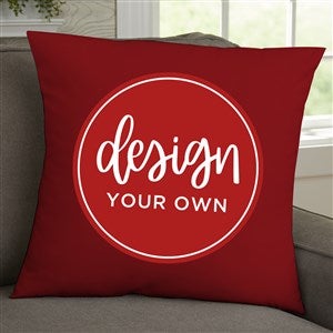 Design Your Own Personalized 18" Velvet Throw Pillow- Burgundy - 41316-BU