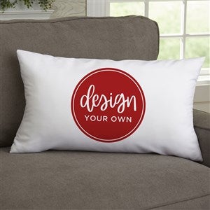 Design Your Own Personalized Lumbar Velvet Throw Pillow- White - 41317-W