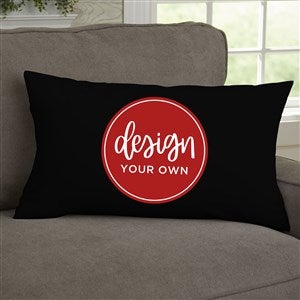 Design Your Own Personalized Lumbar Velvet Throw Pillow- Black - 41317-BL