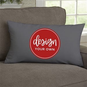 Design Your Own Personalized Lumbar Velvet Throw Pillow- Grey - 41317-GR