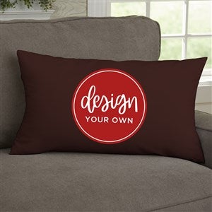 Design Your Own Personalized Lumbar Velvet Throw Pillow- Brown - 41317-BR