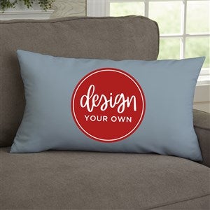 Design Your Own Personalized Lumbar Velvet Throw Pillow- Slate Blue - 41317-SB