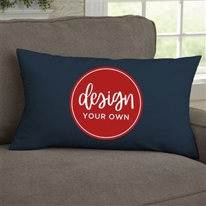 Design Your Own Personalized Lumbar Velvet Throw Pillow- Navy Blue - 41317-NB