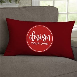 Design Your Own Personalized Lumbar Velvet Throw Pillow- Burgundy - 41317-BU