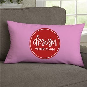 Design Your Own Personalized Lumbar Velvet Throw Pillow- Pastel Pink - 41317-PP
