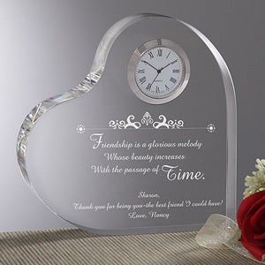 The Beauty of Friendship Personalized Heart Clock - 4132
