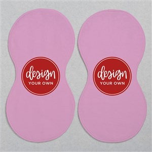 Design Your Own Personalized Burp Cloths - Set of 2- Pastel Pink - 41345-PP