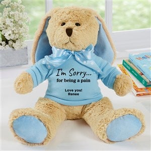 Im Sorry… Personalized Tan Plush Bunny - Blue - 41378-B