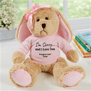 Im Sorry… Personalized Tan Plush Bunny - Pink - 41378-P
