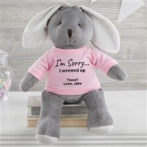 Im Sorry… Personalized Grey Plush Bunny - 41379-G