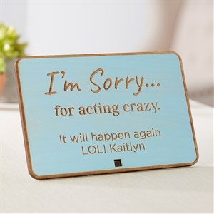 Im Sorry… Personalized Wood Postcard- Blue Stain - 41381-BL