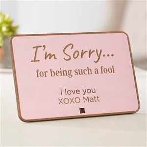 Im Sorry… Personalized Wood Postcard- Pink Stain - 41381-P