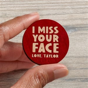 I Miss You Personalized Wood Pocket Token- Red Stain - 41385-R