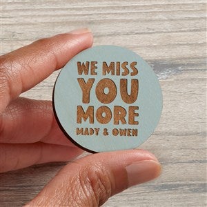 I Miss You Personalized Wood Pocket Token- Blue Stain - 41385-B