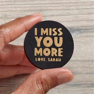 I Miss You Personalized Wood Pocket Token-  Black Stain - 41385-BL