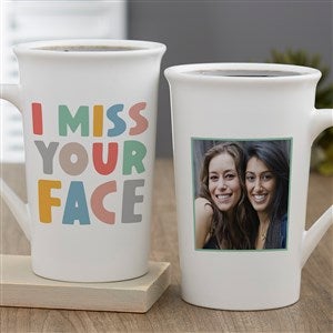 I Miss You Personalized Latte Mug 16 oz.- White - 41389-U