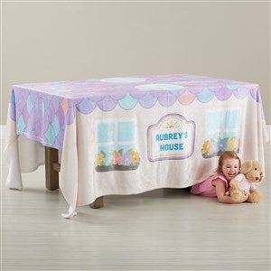 My House Personalized Fort Queen Fleece Blanket- 90x90 - 41399-QU