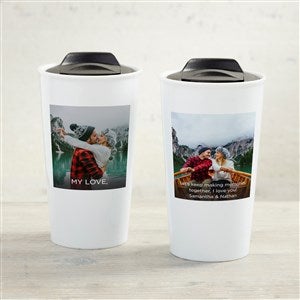 Photo Expression For Him Personalized 12 oz. Double-Wall Ceramic Travel Mug - 41419