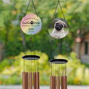 Rainbow Bridge Pet Memorial Personalized Photo Wind Chime - 41429