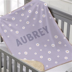 Retro Daisy Personalized 30x40 Sherpa Blanket - 41440-S