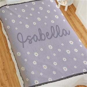 Retro Daisy Personalized 50x60 Woven Throw Blanket - 41440-A
