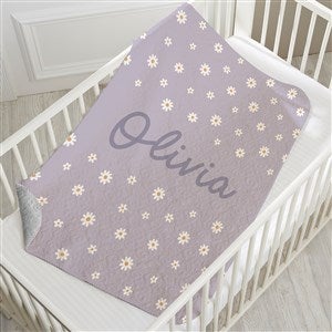 Retro Daisy Personalized 30x40 Quilted Baby Blanket - 41440-SQ