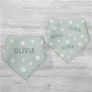 Retro Daisy Personalized Bandana Bibs- Set of 2 - 41446-BB