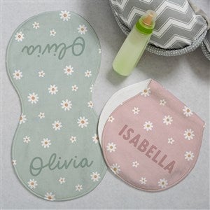 Retro Daisy Personalized Burp Cloths - Set of 2 - 41447